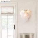 GobekUsa Frosted Glass Leaf-Shaped Wall Sconce Light with 3 Bulbs - Modern White Hallway Fixture