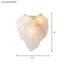 GobekUsa Frosted Glass Leaf-Shaped Wall Sconce Light with 3 Bulbs - Modern White Hallway Fixture