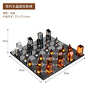 GobekUsa Crystal Glass Chess Set Geometric Design Home Decor Figurines.