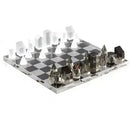 GobekUsa Crystal Glass Chess Set Geometric Design Home Decor Figurines.