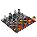 GobekUsa Crystal Glass Chess Set Geometric Design Home Decor Figurines.
