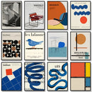 GobekUsa Modern Geometric Bauhaus Canvas Wall Art