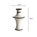 GobekUsa Geometric Black White Stripes Ceramic Vase Home Decor Floral Arrangement
