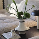 GobekUsa Geometric Black White Stripes Ceramic Vase Home Decor Floral Arrangement