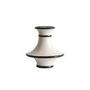 GobekUsa Geometric Black White Stripes Ceramic Vase Home Decor Floral Arrangement