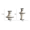 GobekUsa Geometric Black White Stripes Ceramic Vase Home Decor Floral Arrangement
