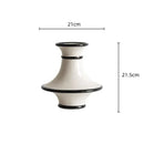 GobekUsa Geometric Black White Stripes Ceramic Vase Home Decor Floral Arrangement