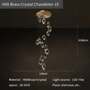 GobekUsa Crystal Diamond Chandelier for Duplex Building Stairwell Loft Pendant Lighting