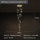 GobekUsa Crystal Diamond Chandelier for Duplex Building Stairwell Loft Pendant Lighting