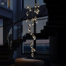 GobekUsa Crystal Diamond Chandelier for Duplex Building Stairwell Loft Pendant Lighting