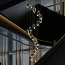 GobekUsa Crystal Diamond Chandelier for Duplex Building Stairwell Loft Pendant Lighting