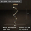 GobekUsa Crystal Diamond Chandelier for Duplex Building Stairwell Loft Pendant Lighting