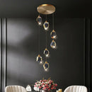 GobekUsa Crystal Diamond Chandelier for Duplex Building Stairwell Loft Pendant Lighting