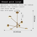 GobekUsa Black Gold White LED Chandelier: Stylish Nordic Loft Lamp for Livingroom & Bedroom