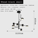 GobekUsa Black Gold White LED Chandelier: Stylish Nordic Loft Lamp for Livingroom & Bedroom