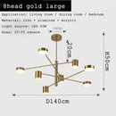 GobekUsa Black Gold White LED Chandelier: Stylish Nordic Loft Lamp for Livingroom & Bedroom