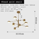GobekUsa Black Gold White LED Chandelier: Stylish Nordic Loft Lamp for Livingroom & Bedroom