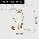 GobekUsa Black Gold White LED Chandelier: Stylish Nordic Loft Lamp for Livingroom & Bedroom