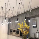 GobekUsa Geometric Black Linear Pendant Lamp for Bedroom, Living Room, Bar, Hotel