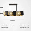 GobekUsa Black Metal Loft LED Chandelier: Modern Indoor Pendant Lamp Fixture Home Lighting