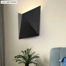GobekUsa Modern Geometric Metal Wall Sconce Light with LED, Black Finish, Warm/White Lighting