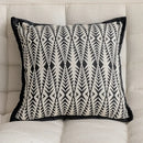 Modern geometric black & white embroidered pillow cover living room by Decorbites