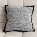 Modern geometric black & white embroidered pillow cover living room by Decorbites
