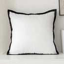 Modern geometric black & white embroidered pillow cover living room by Decorbites