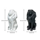 GobekUsa Lion Resin Art Statue: Morden Geometry Figurine for Home Office Decoration