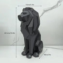 GobekUsa Lion Resin Art Statue: Morden Geometry Figurine for Home Office Decoration