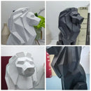 GobekUsa Lion Resin Art Statue: Morden Geometry Figurine for Home Office Decoration