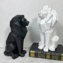 GobekUsa Lion Resin Art Statue: Morden Geometry Figurine for Home Office Decoration