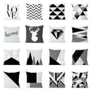 Modern geometric black & white pillowcase set – living room cushion by Decorbites