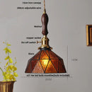GobekUsa Blue Glass LED Pendant Light Fixture Modern Nordic Wire Hanging Lamp