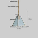 GobekUsa Blue Glass LED Pendant Light Fixture Modern Nordic Wire Hanging Lamp