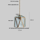 GobekUsa Blue Glass LED Pendant Light Fixture Modern Nordic Wire Hanging Lamp