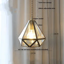 GobekUsa Blue Glass LED Pendant Light Fixture Modern Nordic Wire Hanging Lamp