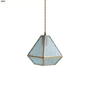 GobekUsa Blue Glass LED Pendant Light Fixture Modern Nordic Wire Hanging Lamp