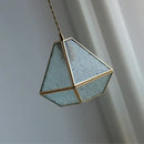 GobekUsa Blue Glass LED Pendant Light Fixture Modern Nordic Wire Hanging Lamp