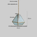 GobekUsa Blue Glass LED Pendant Light Fixture Modern Nordic Wire Hanging Lamp