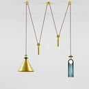 GobekUsa Glass Chandelier: Adjustable Shape, LED Decorative Lamps for Restaurant, Bedroom, Bar.
