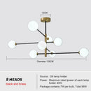 GobekUsa Brass Chandelier: Nordic Glass Pendant Lights for Home, Living Room, Bedroom, Restaurant & Cafe