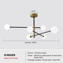 GobekUsa Brass Chandelier: Nordic Glass Pendant Lights for Home, Living Room, Bedroom, Restaurant & Cafe