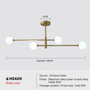 GobekUsa Brass Chandelier: Nordic Glass Pendant Lights for Home, Living Room, Bedroom, Restaurant & Cafe