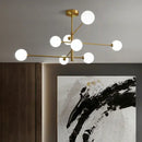 GobekUsa Brass Chandelier: Nordic Glass Pendant Lights for Home, Living Room, Bedroom, Restaurant & Cafe
