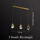 GobekUsa Diamond Crystal LED Chandelier, Brass Ceiling Pendant Light for Dining Room