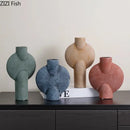GobekUsa Geometric Ceramic Vase for Stylish Floral Arrangements