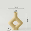 GobekUsa Geometric Ceramic Vase: Hollowed-out Letters Flower Arrangement Home Decor