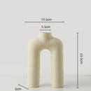 GobekUsa Geometric Ceramic Vase: Hollowed-out Letters Flower Arrangement Home Decor
