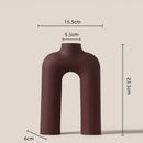 GobekUsa Geometric Ceramic Vase: Hollowed-out Letters Flower Arrangement Home Decor
